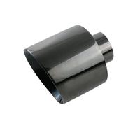 Tubo De Extremo Escape Salida Doble Directo Plata Punta De Escape Coche 63Mm 76Mm Salida Ovalada Inclinada 127Mm Boquilla Tubo Universal Acero Inoxidable(63mm Black)