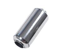 Tubo De Extremo Escape Salida Doble Directo Plata Silenciador Universal De Sección Central Tubo Escape 63 Mm Entrada 2.5" Acero Inoxidable Pulido(Reticulated core)