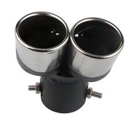 Tubo de Extremo Garganta de la Cola del Coche Silenciador de escape para coche, de acero inoxidable, ovalado, de doble salida, punta redonda, accesorios