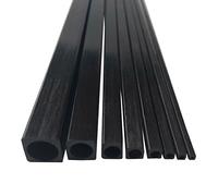 Tubo de fibra de carbono, 4 tubos cuadrados de fibra de carbono, longitud 1000 mm OD 2 mm 2.5 3 4 5 6 8 10 mm tubo circular interior cuadrado exterior para accesorios de bricolaje modelo RC (4 x 4 x 3