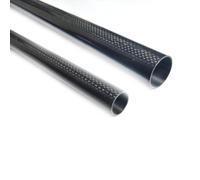 Tubo de fibra de carbono brillante de sarga, longitud de tubo de 500mm, ejes de tubo hueco de fibra de carbono puro, 2 uds.(5x3x500mm)