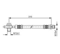 Tubo de freno flexible 1 987 476 308 BOSCH para VW AUDI