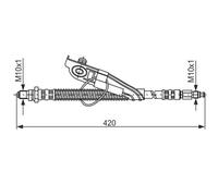Tubo de freno flexible 1 987 476 817 BOSCH para FORD FIESTA IV PUMA