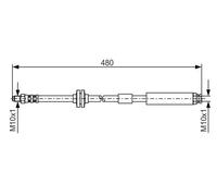 Tubo de freno flexible 1 987 476 824 BOSCH para FIAT PUNTO