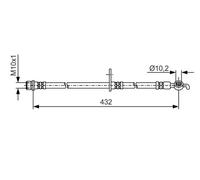 Tubo de freno flexible 1 987 481 A57 BOSCH para TOYOTA LEXUS
