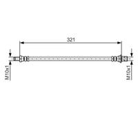 Tubo de freno flexible 1 987 481 A62 BOSCH para TOYOTA LITEACE Autobús