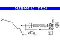 Tubo de freno flexible 24.1294-0011.3 ATE para FORD MONDEO IV Turnier MONDEO IV