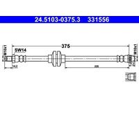 Tubo de freno flexible 24.5103-0375.3 ATE para OPEL RENAULT