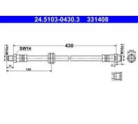 Tubo de freno flexible 24.5103-0430.3 ATE para BMW 3 3 Coupé 3 Descapotable
