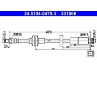 Tubo de freno flexible 24.5104-0470.3 ATE para ALFA ROMEO GIULIETTA