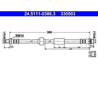 Tubo de freno flexible 24.5111-0386.3 ATE para RENAULT NISSAN OPEL