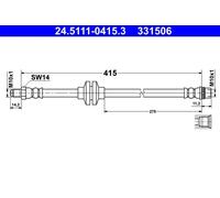 Tubo de freno flexible 24.5111-0415.3 ATE para DACIA RENAULT