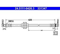ATE Latiguillo de freno para RENAULT: Fluence, MÃ©gane, ScÃ©nic (Ref: 24.5111-0426.3)