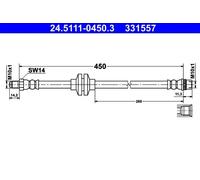 Tubo de freno flexible 24.5111-0450.3 ATE para DACIA RENAULT