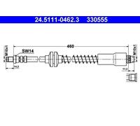 Tubo de freno flexible 24.5111-0462.3 ATE para CITROËN PEUGEOT FIAT LANCIA