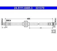 Tubo de freno flexible 24.5111-0485.3 ATE para RENAULT KANGOO Express