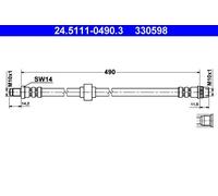 Tubo de freno flexible 24.5111-0490.3 ATE para RENAULT ESPACE III
