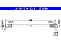 Tubo de freno flexible 24.5112-0142.3 ATE para OPEL ABARTH FIAT ALFA ROMEO