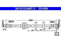 Tubo de freno flexible 24.5112-0407.3 ATE para FIAT LANCIA