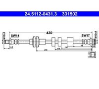 Tubo de freno flexible 24.5112-0431.3 ATE para ALFA ROMEO GIULIETTA