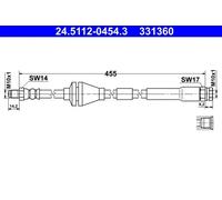 Tubo de freno flexible 24.5112-0454.3 ATE para FIAT PUNTO