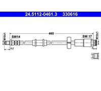 Tubo de freno flexible 24.5112-0461.3 ATE para PEUGEOT FIAT CITROËN