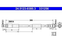 Tubo de freno flexible 24.5123-0380.3 ATE para MERCEDES-BENZ CLASE S CLASE E CLS