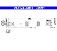 Tubo de freno flexible 24.5123-0610.3 ATE para MERCEDES-BENZ CLASE GL CLASE M