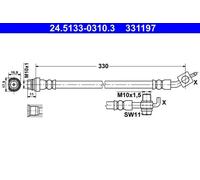 Tubo de freno flexible 24.5133-0310.3 ATE para FORD VOLVO