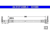 Tubo de freno flexible 24.5137-0385.3 ATE para MERCEDES-BENZ VW