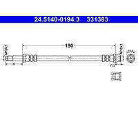 Tubo de freno flexible 24.5140-0194.3 ATE para VW TRANSPORTER T5 Autobús