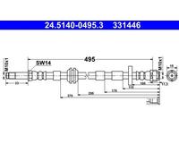 ATE 24.5140-0495.3 Latiguillo de freno