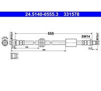 Tubo de freno flexible 24.5140-0555.3 ATE para MERCEDES-BENZ CLASE R