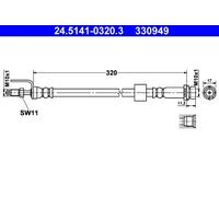 Tubo de freno flexible 24.5141-0320.3 ATE para FORD TRANSIT Autobús
