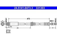 Tubo de freno flexible 24.5141-0473.3 ATE para FORD MAZDA