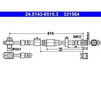Tubo de freno flexible 24.5143-0515.3 ATE para VW SEAT SKODA