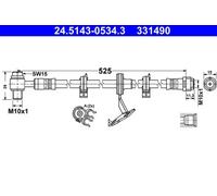 ATE 24.5143-0534.3 Latiguillo de freno
