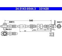 Tubo de freno flexible 24.5143-0544.3 ATE para SEAT VW SKODA