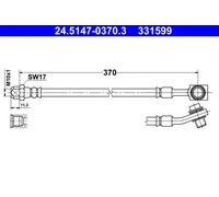 Tubo de freno flexible 24.5147-0370.3 ATE para MERCEDES-BENZ CLASE C CLASE E GLC