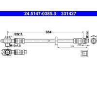 Tubo de freno flexible 24.5147-0385.3 ATE para VW SEAT