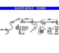ATE Tubo flexible de frenos para OPEL VAUXHALL 24.5157-0218.3