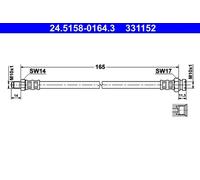 Tubo de freno flexible 24.5158-0164.3 ATE para MITSUBISHI PAJERO SPORT I