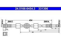 Tubo de freno flexible 24.5166-0454.3 ATE para VW FORD SEAT