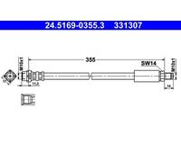 Tubo de freno flexible 24.5169-0355.3 ATE para BMW 7