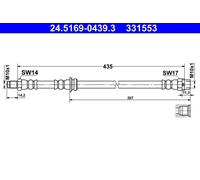 Tubo de freno flexible 24.5169-0439.3 ATE para BMW X5 X6