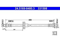Tubo de freno flexible 24.5169-0480.3 ATE para BMW X5