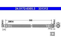Tubo de freno flexible 24.5172-0305.3 ATE para MERCEDES-BENZ CLASE C T-Model SL