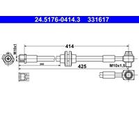 Tubo de freno flexible 24.5176-0414.3 ATE para OPEL VAUXHALL