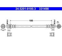 Tubo de freno flexible 24.5201-0180.3 ATE para RENAULT KANGOO Express