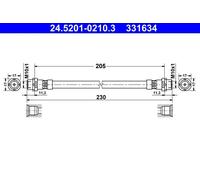 Tubo de freno flexible 24.5201-0210.3 ATE para BMW X5 X6